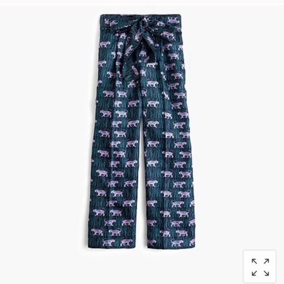 J. Crew Pants - J crew silk wide leg pant in jungle print